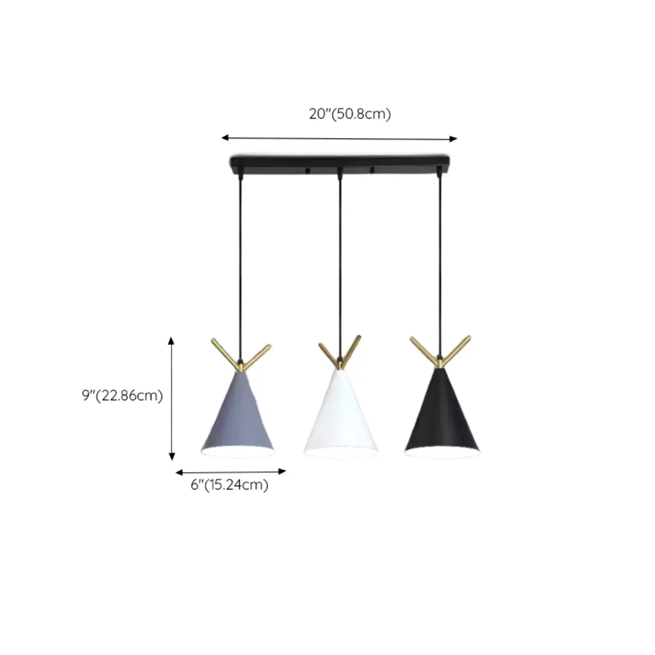 Modern Ferruginous 3-Light Metal Geometric Kitchen Pendant Image - 16 | homeyfad