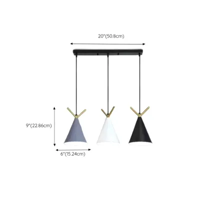 Modern Ferruginous 3-Light Metal Geometric Kitchen Pendant Image - 16