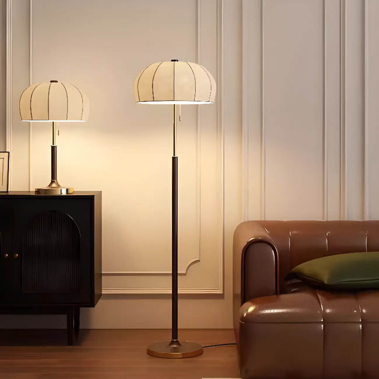 Traditional LED Dome Floor Lamp with Pull Chain for Living Room  Image - 1 | homeyfad