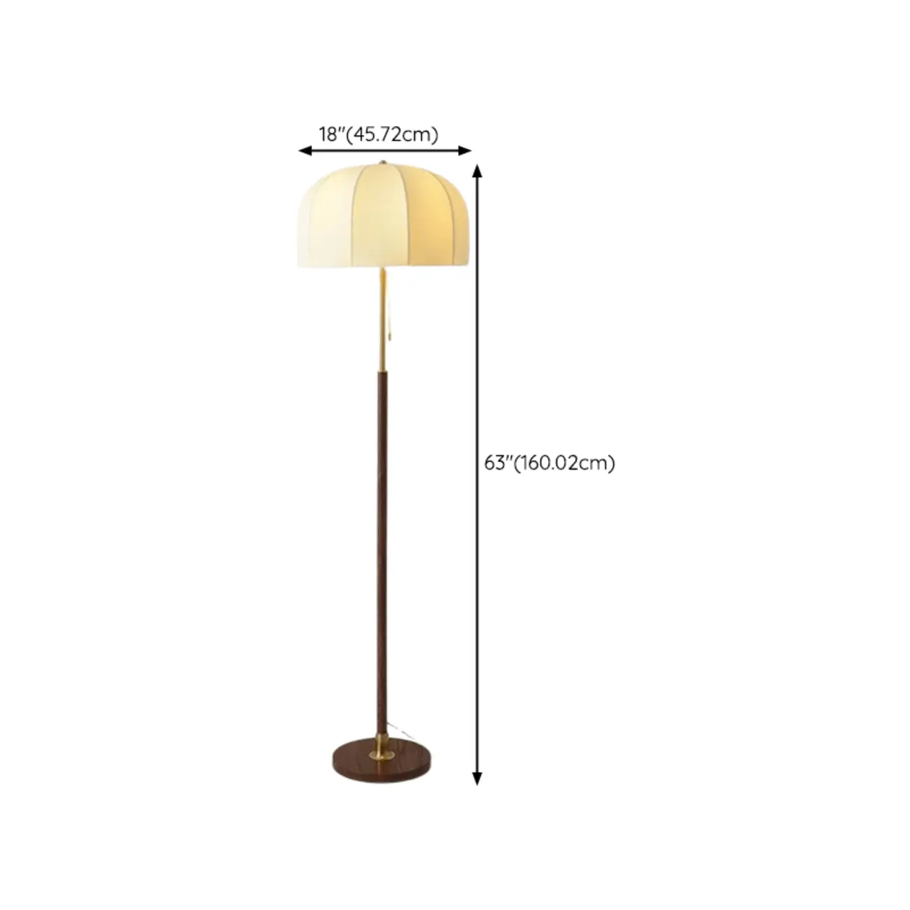 Traditional LED Dome Floor Lamp with Pull Chain for Living Room  #size | homeyfad