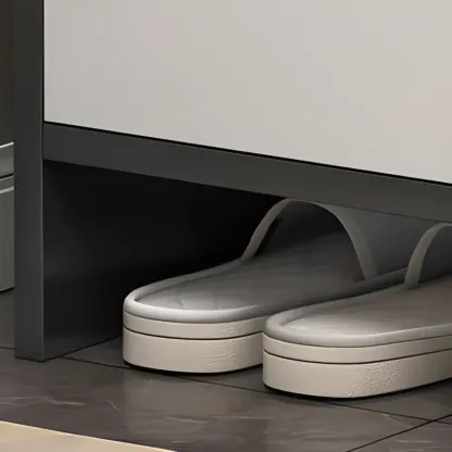 Large Wood Shoe Storage Grey for Entryway Image - 3