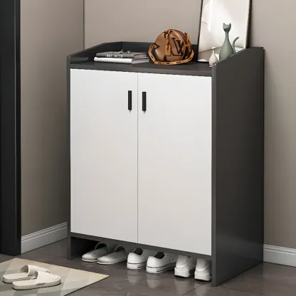 Large Wood Shoe Storage Grey for Entryway Image - 6