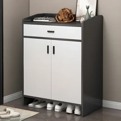 Large Wood Shoe Storage Grey for Entryway Image - 9