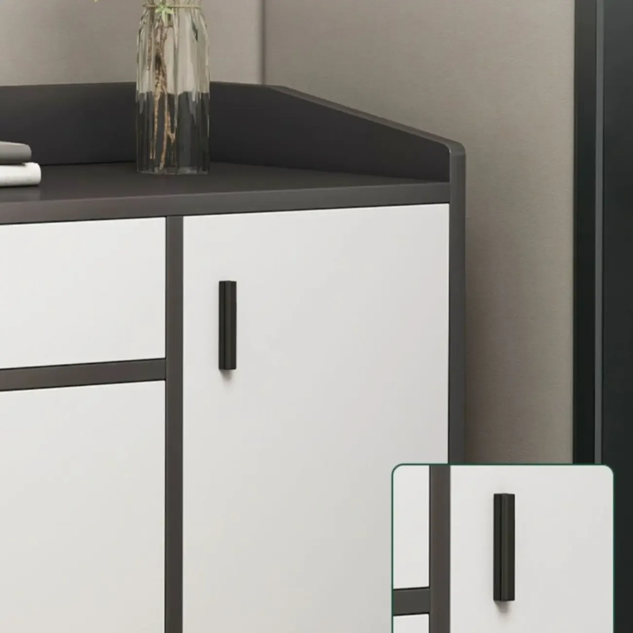 Large Wood Shoe Storage Grey for Entryway Image - 15