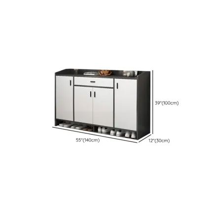 Large Wood Shoe Storage Grey for Entryway Image - 17