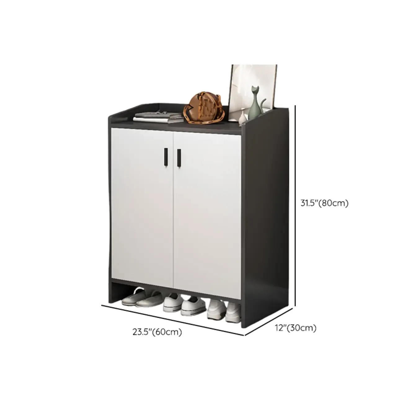 Large Wood Shoe Storage Grey for Entryway Image - 18