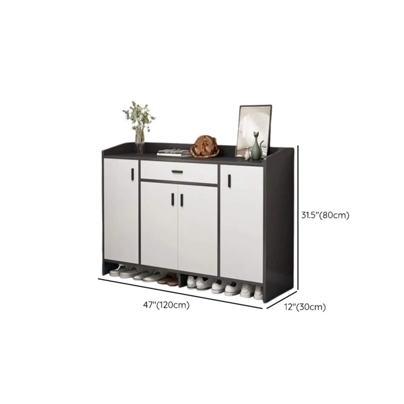 Large Wood Shoe Storage Grey for Entryway Image - 20 | homeyfad