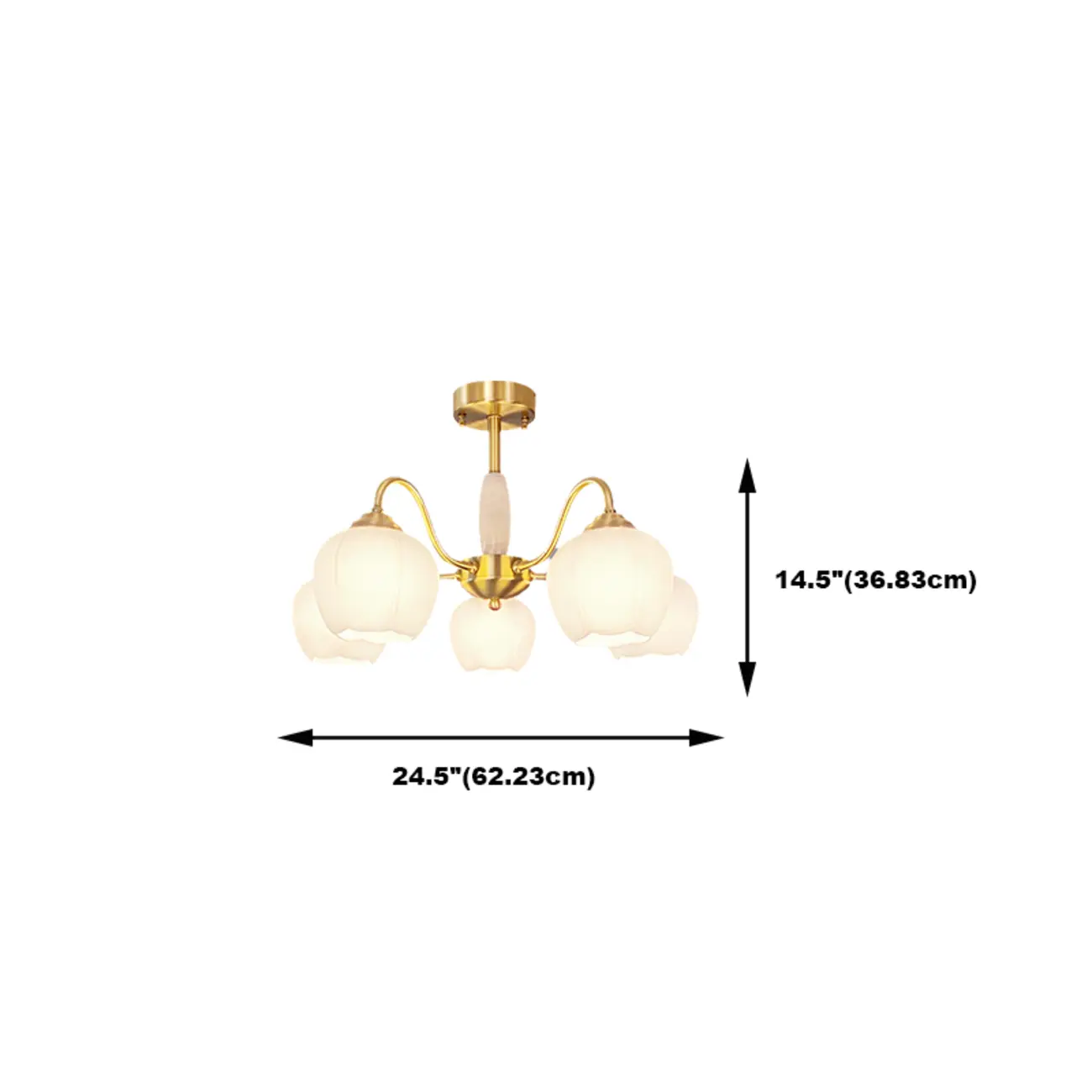 Elegant White Floral Glass Gold Chandelier Image - 11 | homeyfad