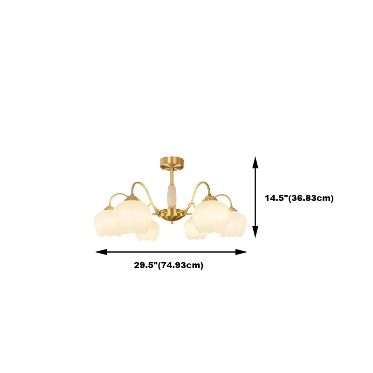 Elegant White Floral Glass Gold Chandelier Image - 12