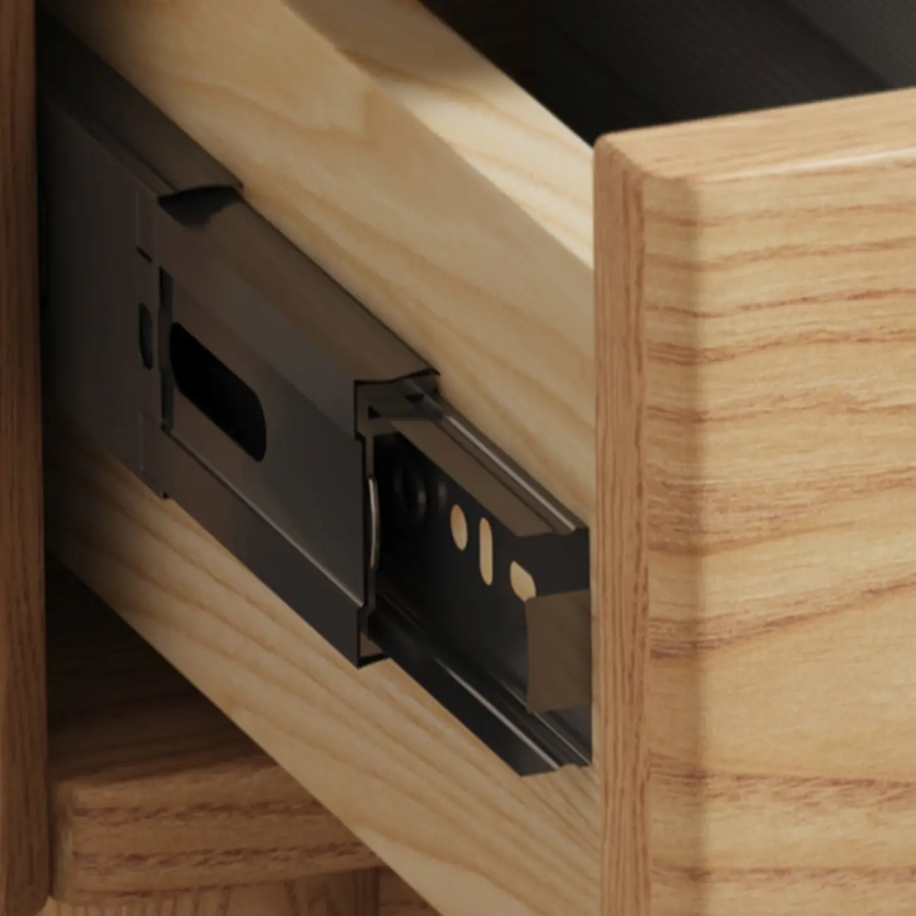 Scandinavian Brown Ash Wood 2-Drawer Nightstand Image - 9 | homeyfad