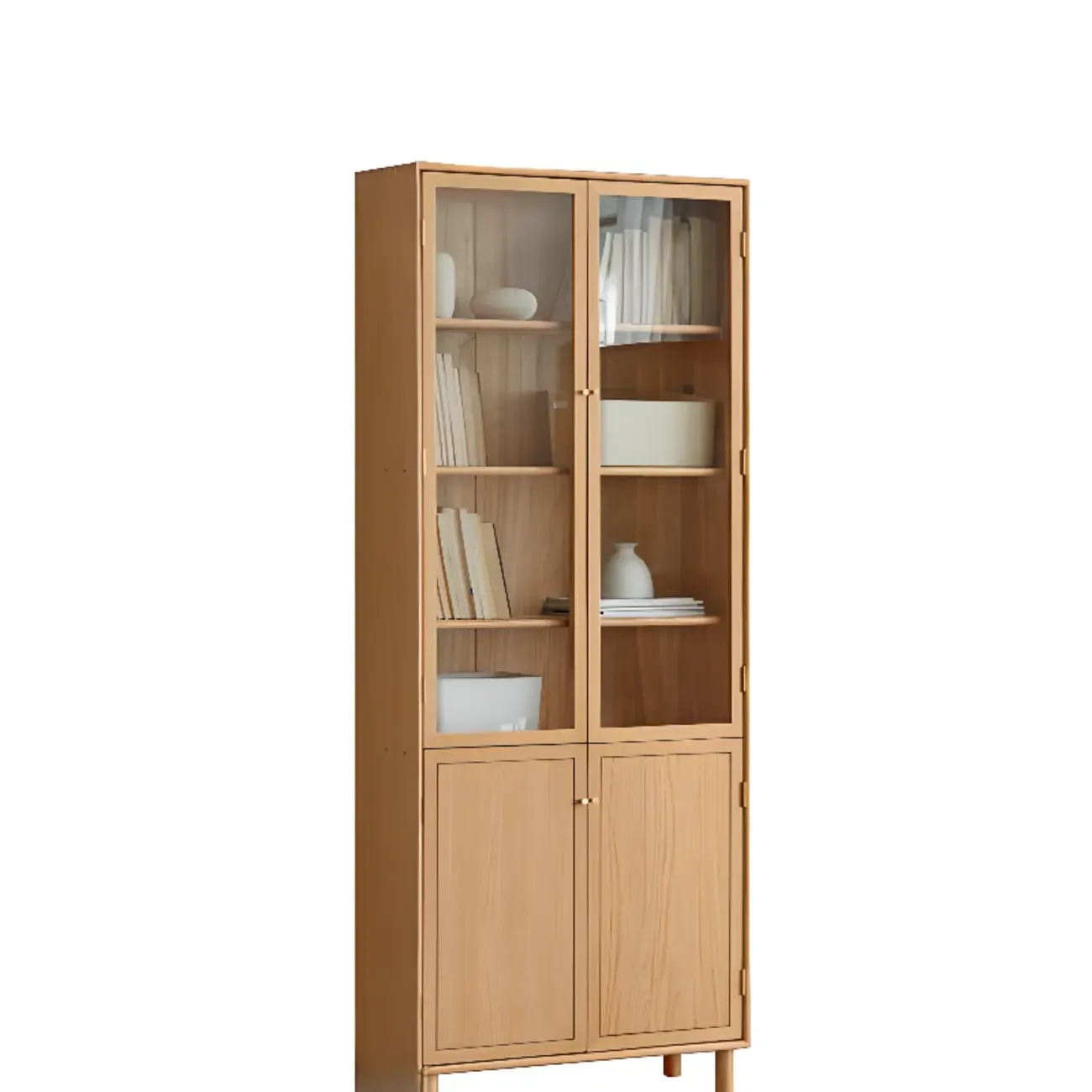 Rectangle Wood Bookcase with Glass Doors for Office Image - 6