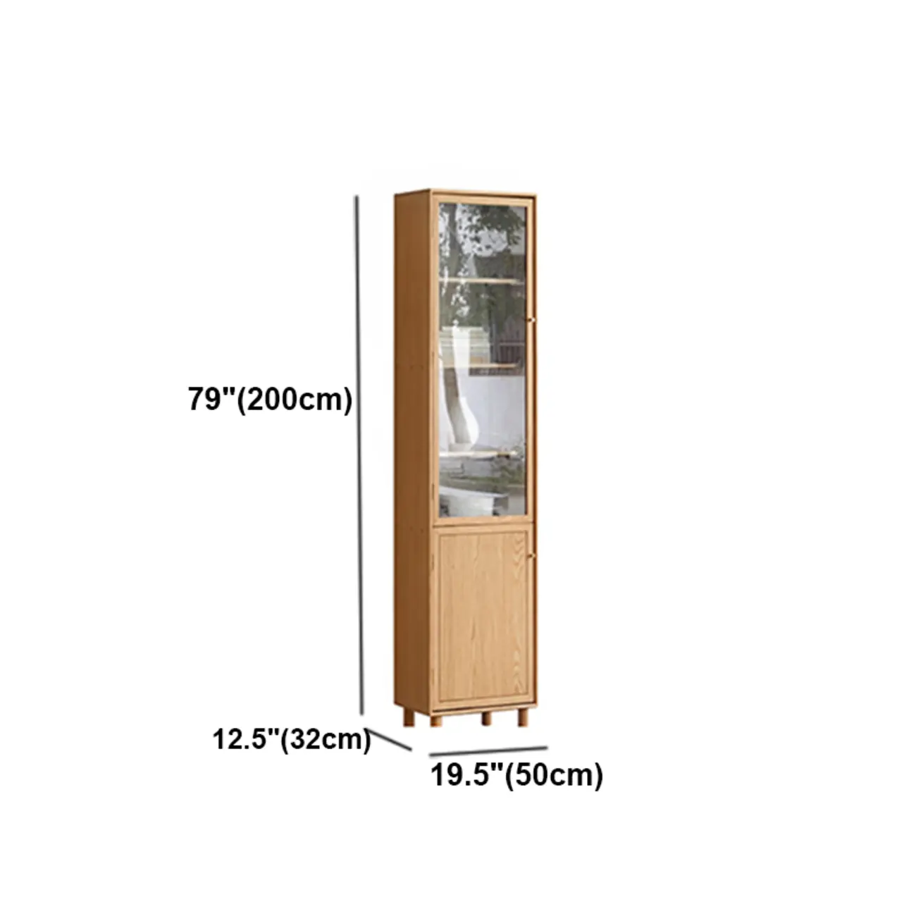 Rectangle Wood Bookcase with Glass Doors for Office #size | homeyfad