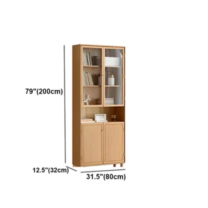 Rectangle Wood Bookcase with Glass Doors for Office Image - 11