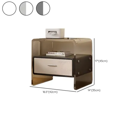 Stylish Off-White Acrylic 2 Tiers Storage Nightstand #size