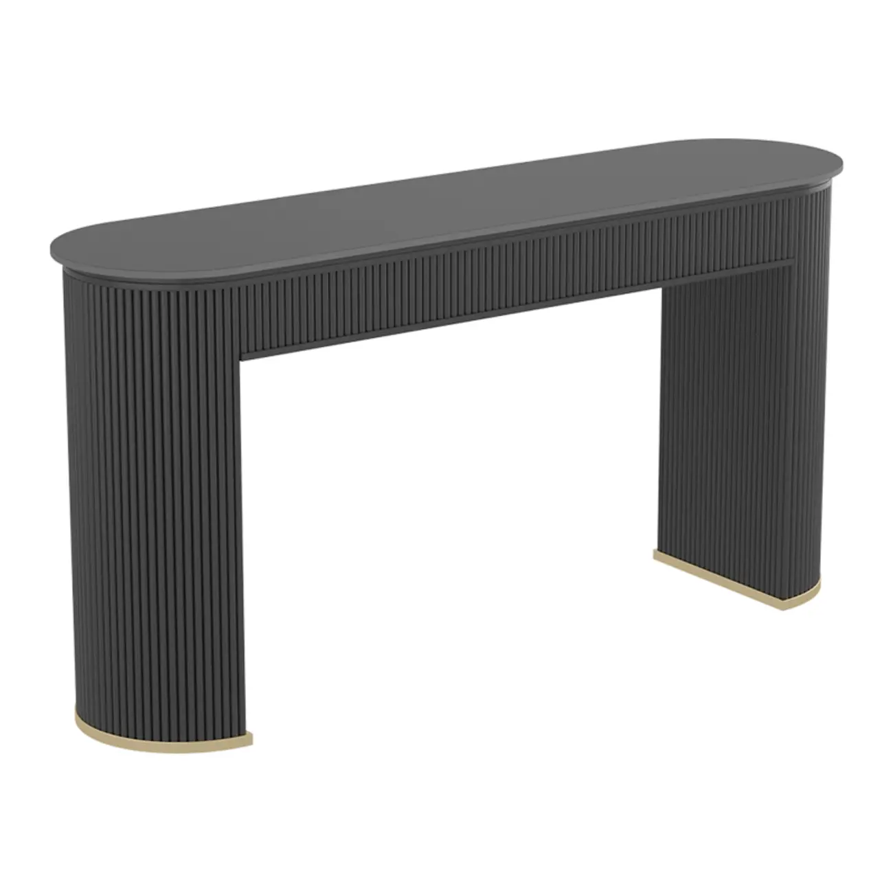 Modern White Stone Oblong Ribbed Iron Dual-Base Bar Tables Image - 9 | homeyfad