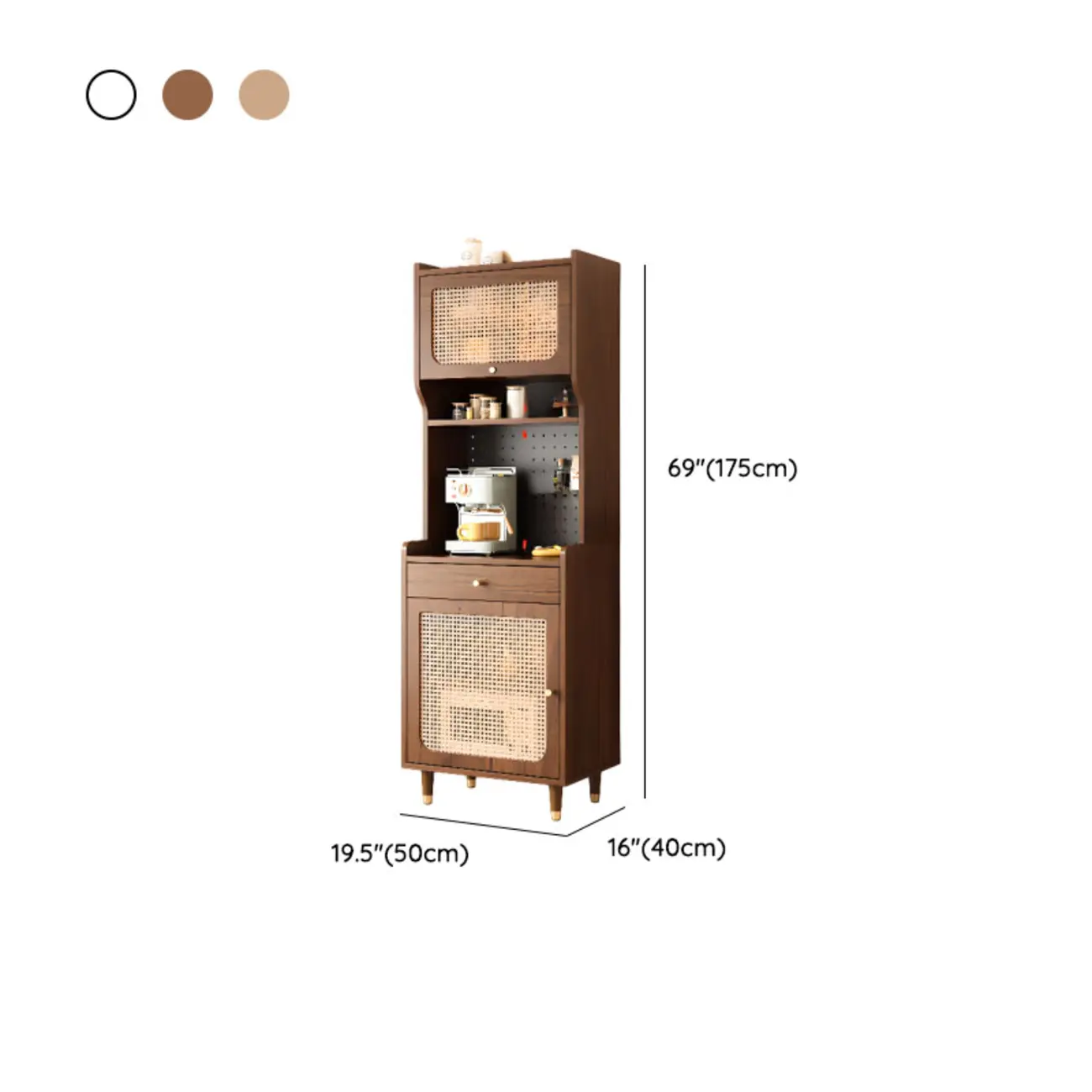 Walnut Wooden Pegboard Organization Sideboard Rattan Doors #size | homeyfad