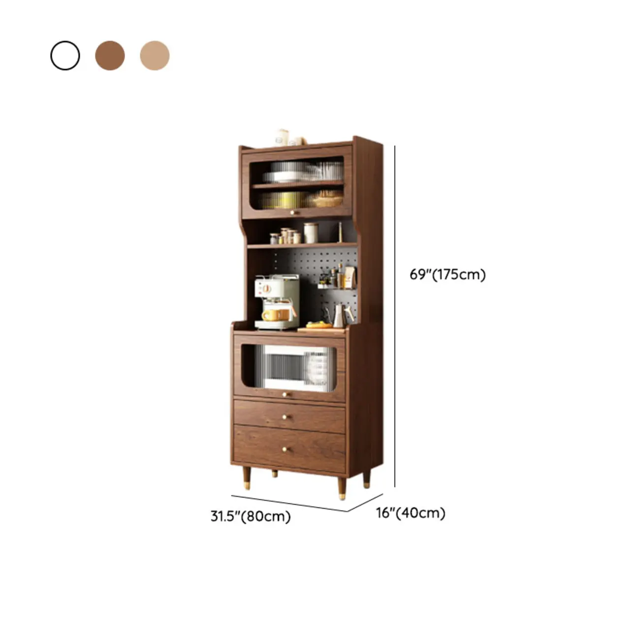 Walnut Wooden Pegboard Organization Sideboard Rattan Doors Image - 30 | homeyfad