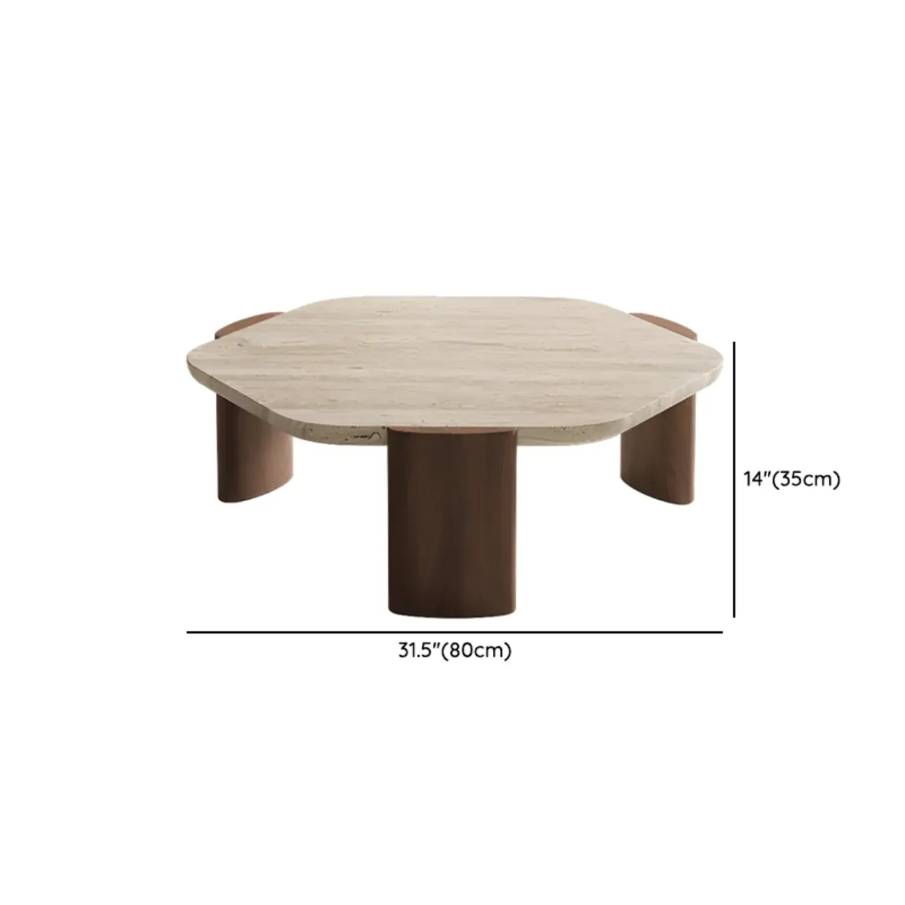 Modern Beige Travertine Top Coffee Table in Hexagon/Round #size | homeyfad