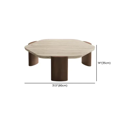 Modern Beige Travertine Top Coffee Table in Hexagon/Round #size