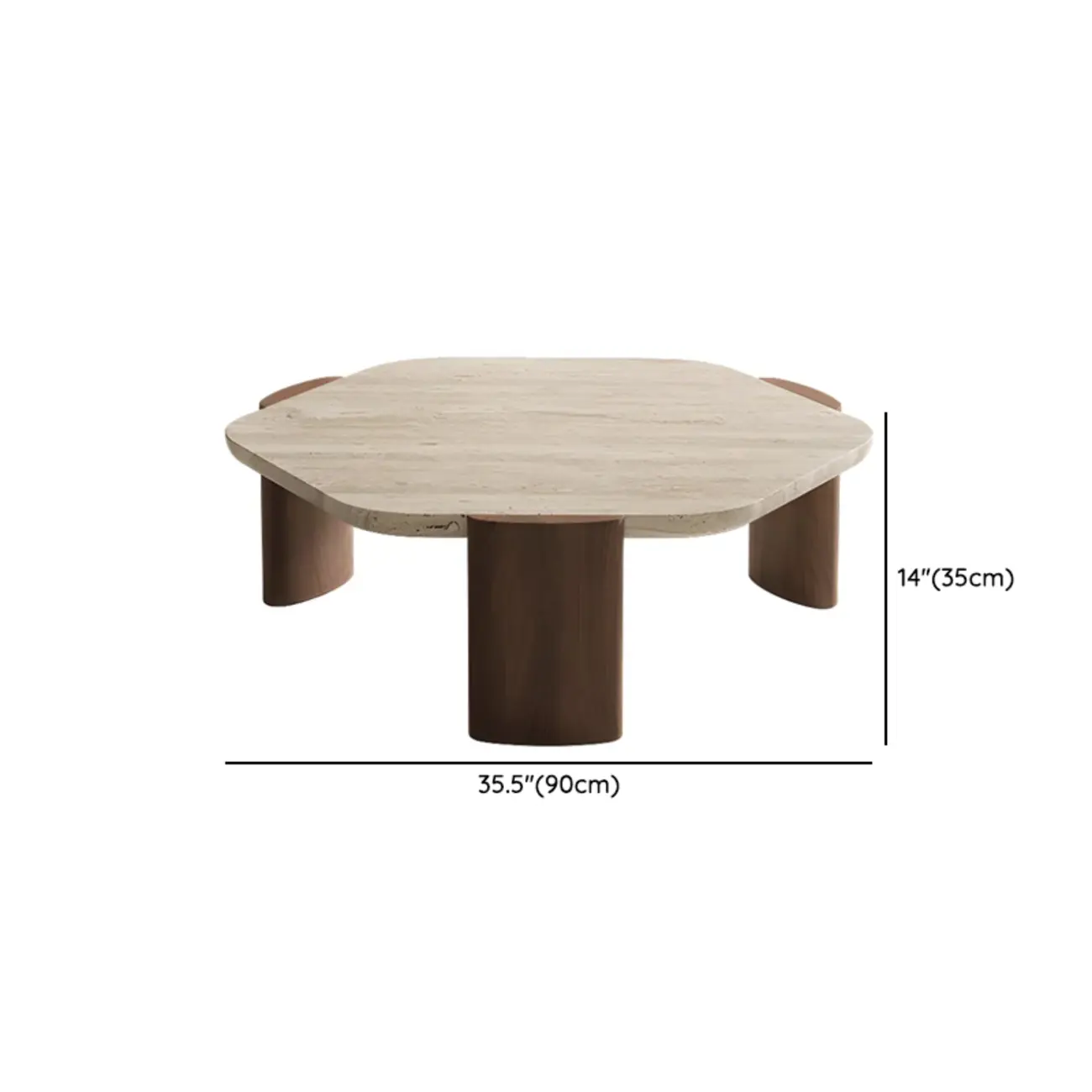 Modern Beige Travertine Top Coffee Table in Hexagon/Round Image - 11 | homeyfad