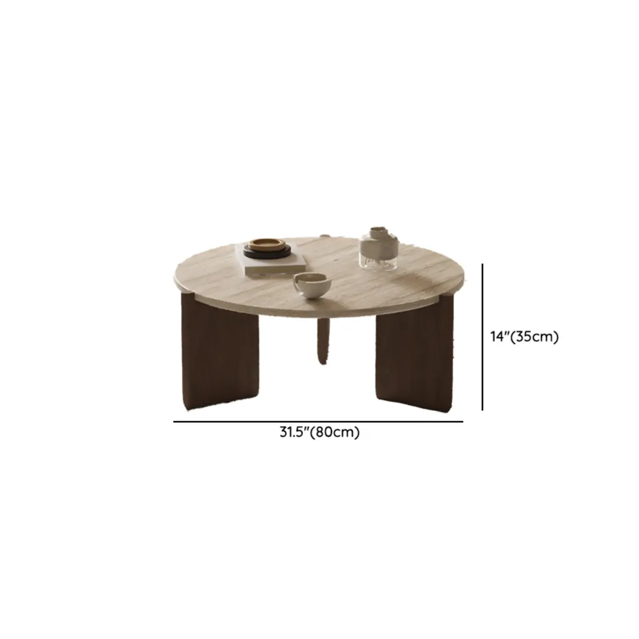 Modern Beige Travertine Top Coffee Table in Hexagon/Round Image - 12 | homeyfad