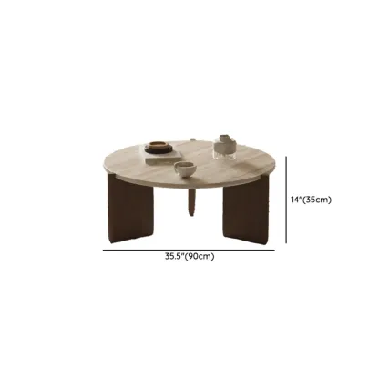 Modern Beige Travertine Top Coffee Table in Hexagon/Round Image - 13