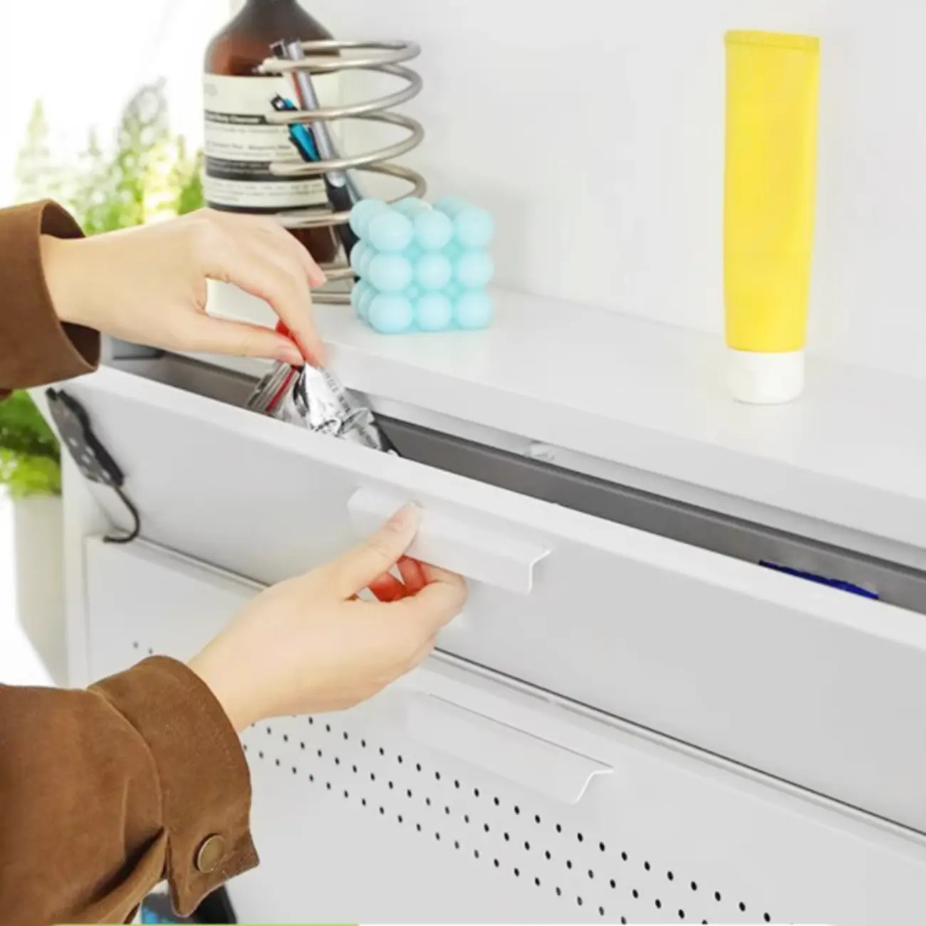 Wall Mounted Modern Flip Down Metal Shoe Storage Cabinet Image - 5 | homeyfad