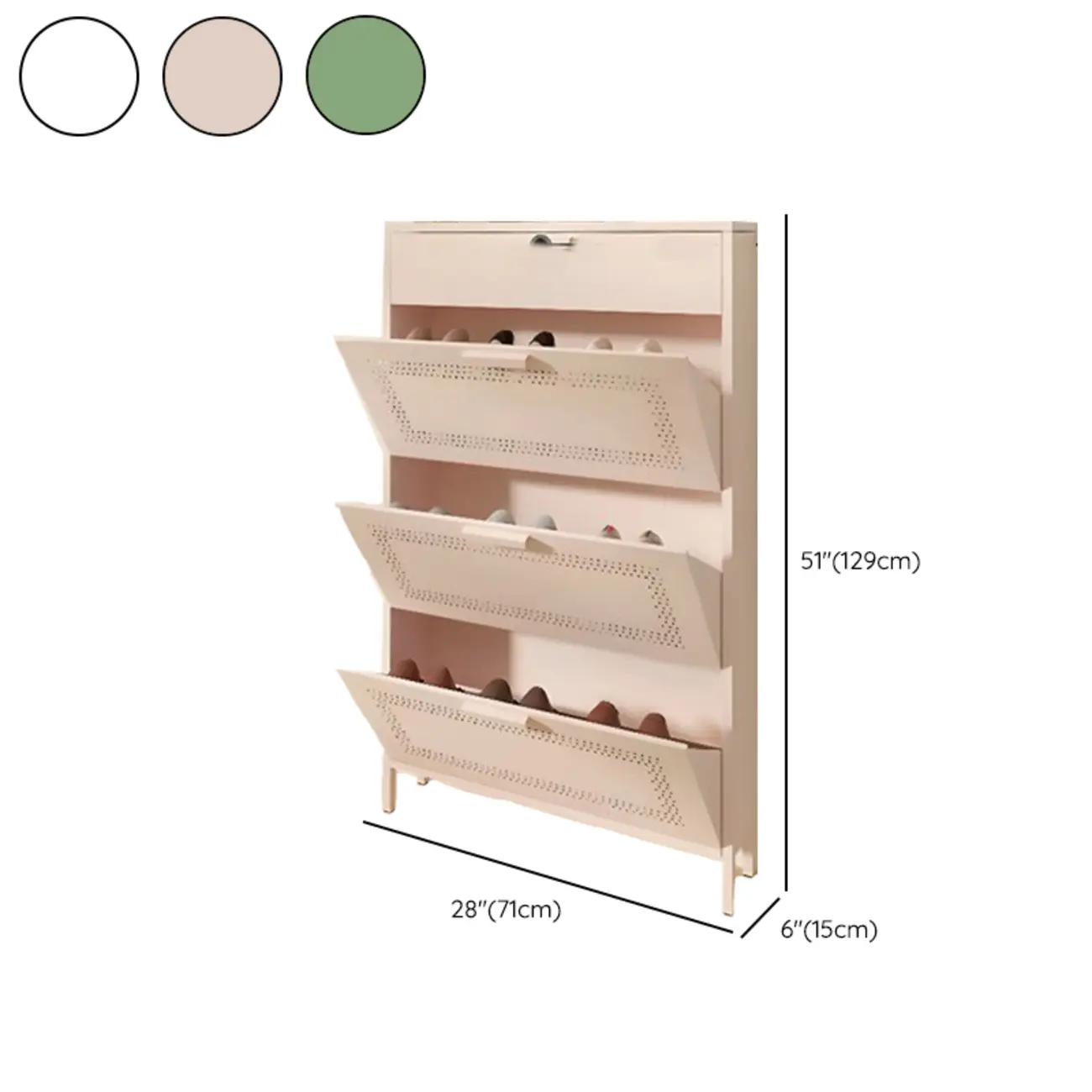 Wall Mounted Modern Flip Down Metal Shoe Storage Cabinet Image - 14 | homeyfad