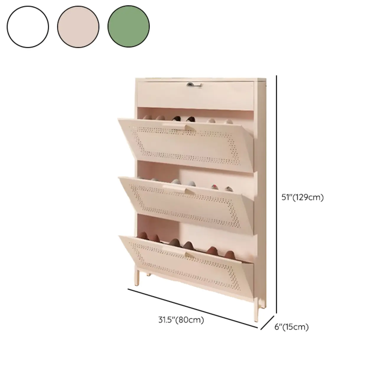 Wall Mounted Modern Flip Down Metal Shoe Storage Cabinet Image - 15 | homeyfad