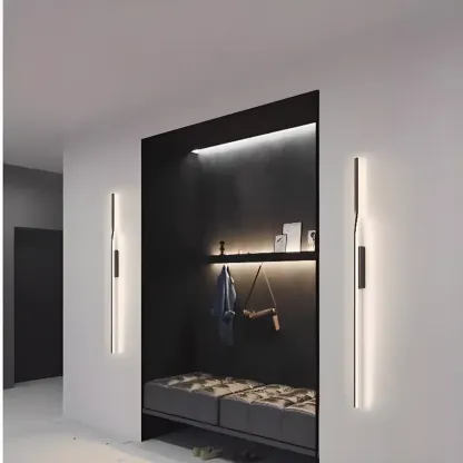 Modern Black Linear Up & Down Wall Sconce with Natural Light