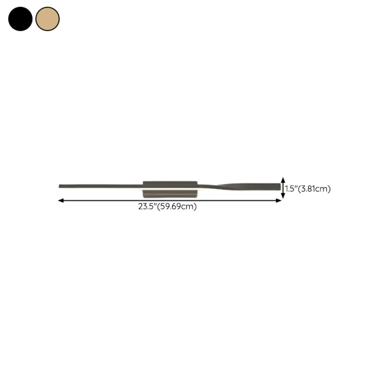 Modern Black Linear Up & Down Wall Sconce with Natural Light  #size