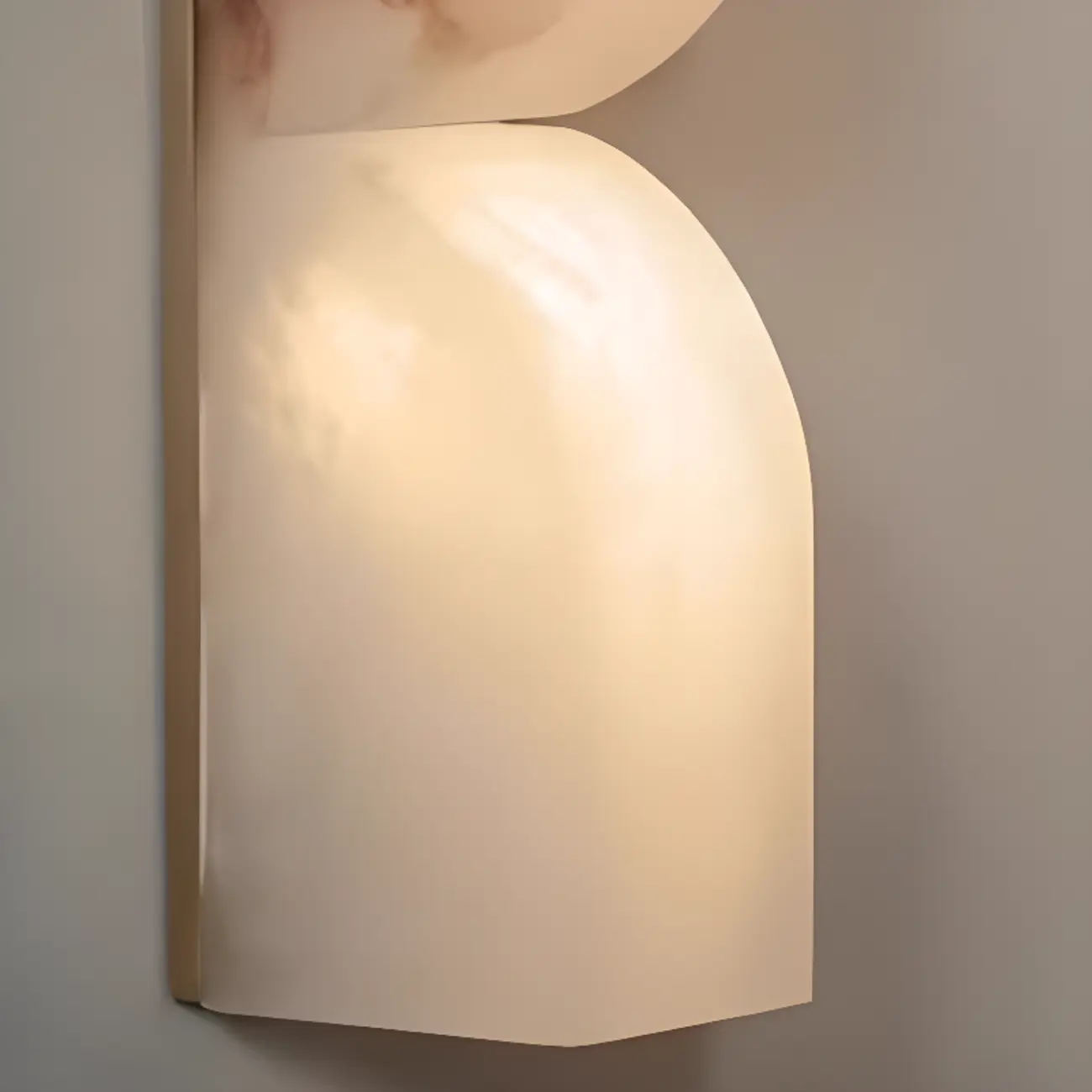 Art Deco 2-Light Curved Solid Alabaster Wall Sconce Image - 7 | homeyfad