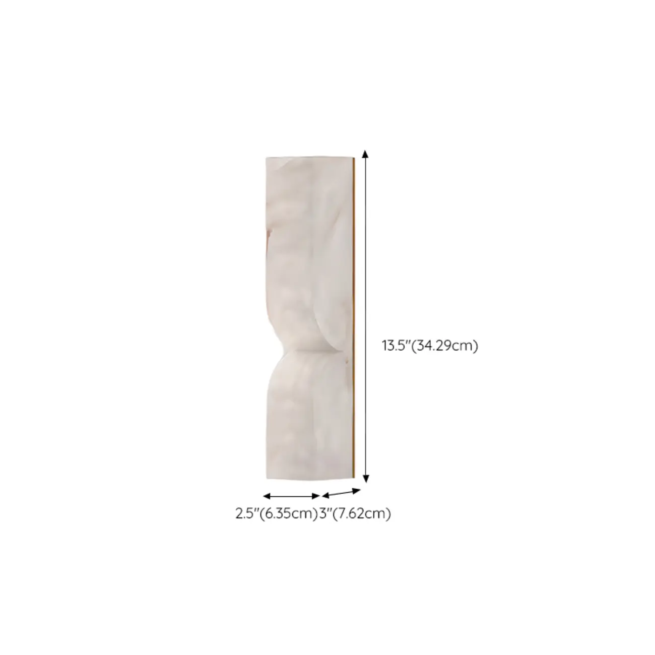Art Deco 2-Light Curved Solid Alabaster Wall Sconce #size | homeyfad