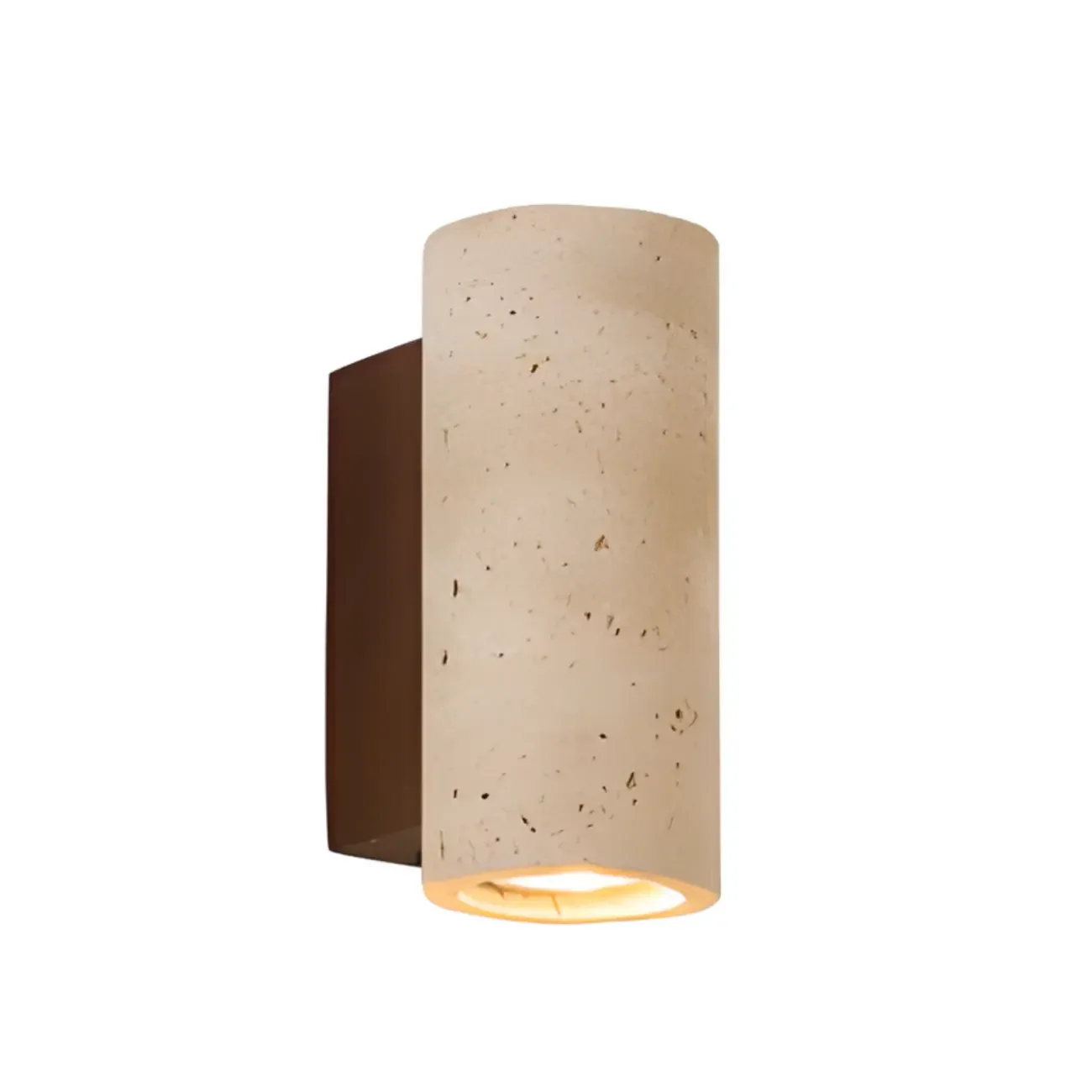 Cylinder Indoor Modern Beige Stone Wall Sconce Light Hardwired Image - 10