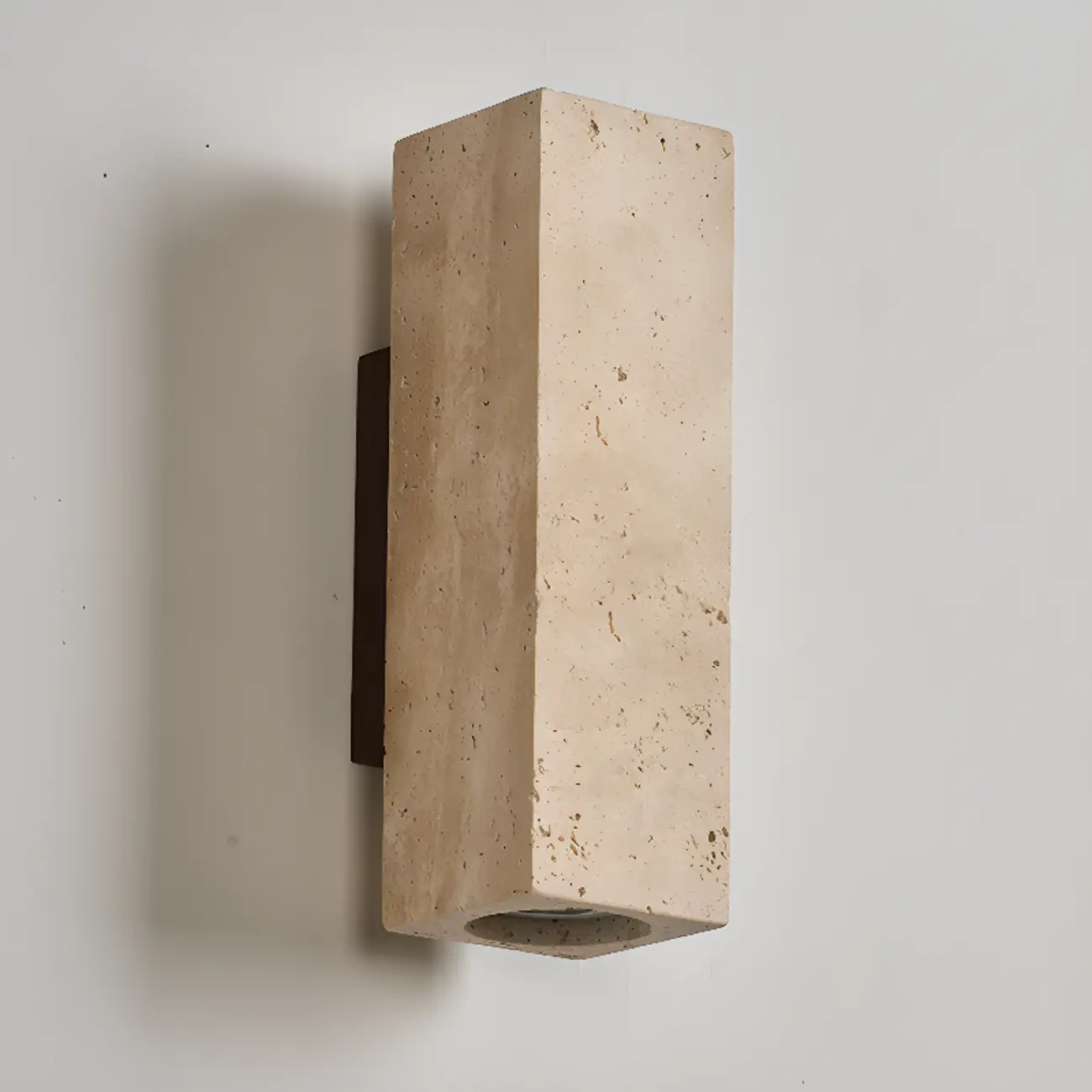 Cylinder Indoor Modern Beige Stone Wall Sconce Light Hardwired Image - 13 | homeyfad