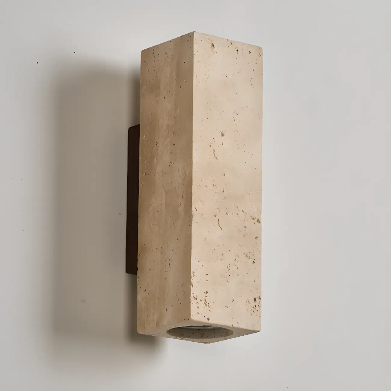 Cylinder Indoor Modern Beige Stone Wall Sconce Light Hardwired Image - 13