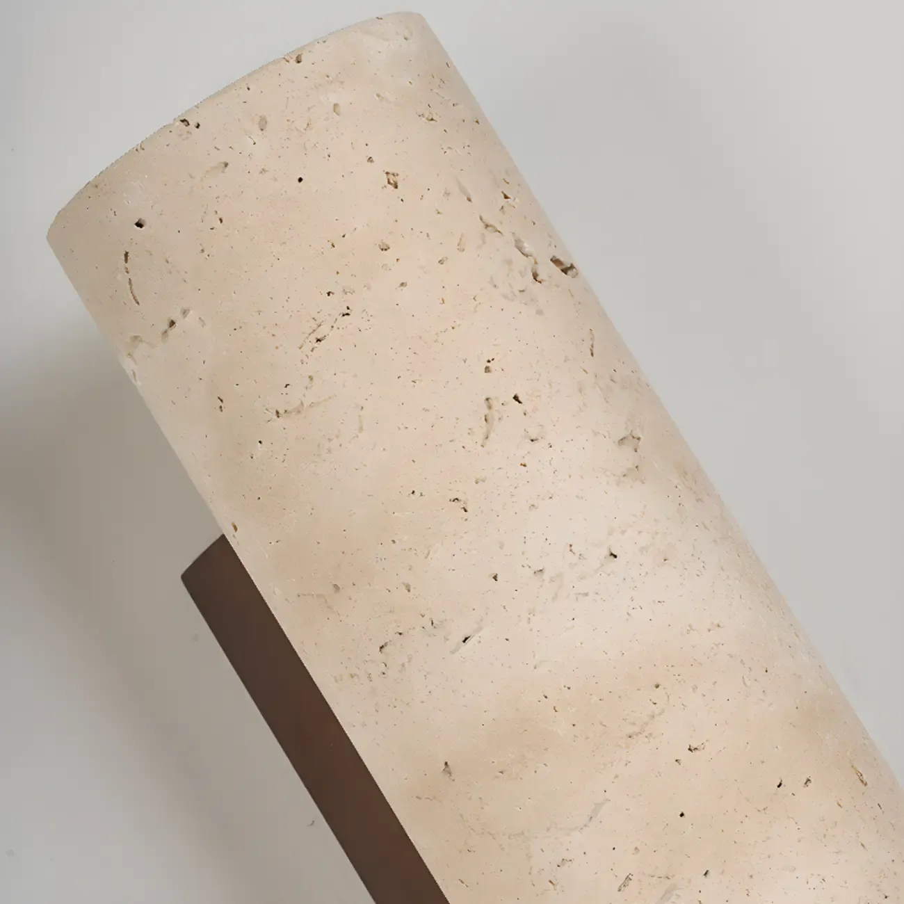 Cylinder Indoor Modern Beige Stone Wall Sconce Light Hardwired Image - 16