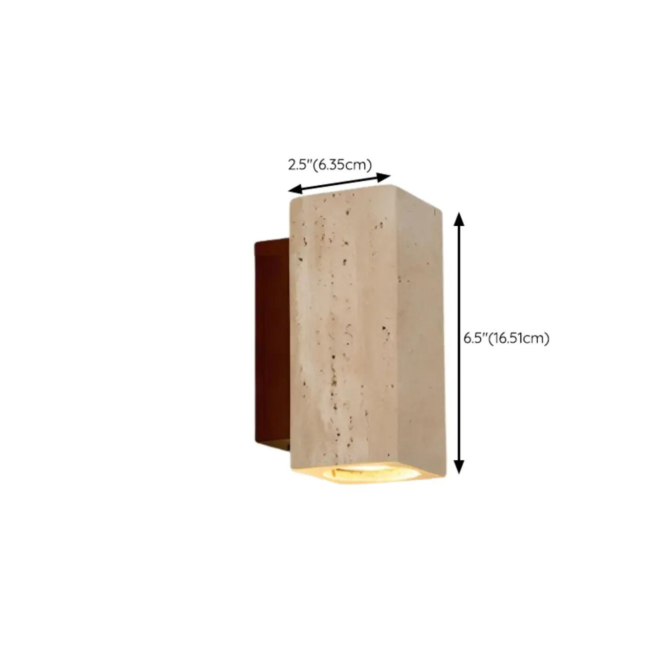 Cylinder Indoor Modern Beige Stone Wall Sconce Light Hardwired #size