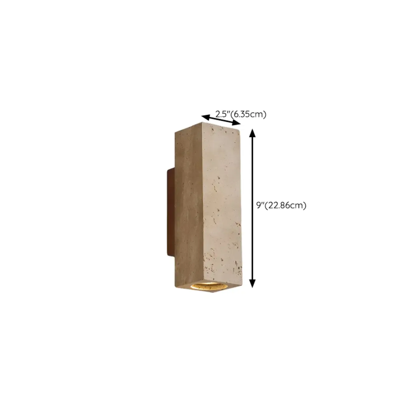 Cylinder Indoor Modern Beige Stone Wall Sconce Light Hardwired Image - 19