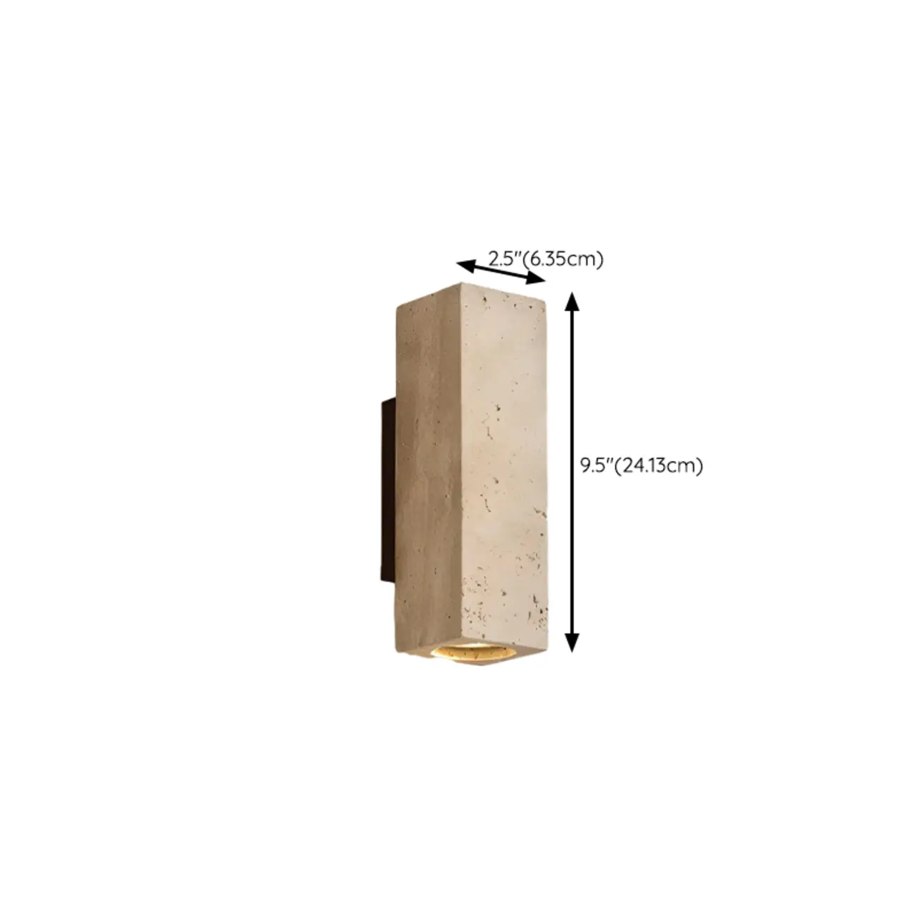 Cylinder Indoor Modern Beige Stone Wall Sconce Light Hardwired Image - 20 | homeyfad