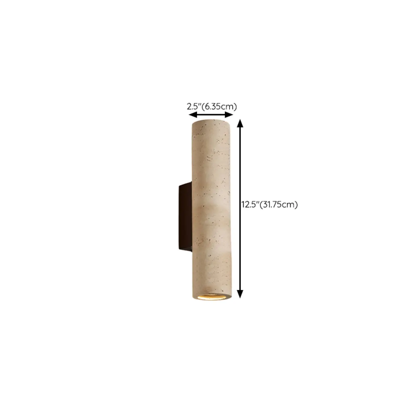 Cylinder Indoor Modern Beige Stone Wall Sconce Light Hardwired Image - 21 | homeyfad