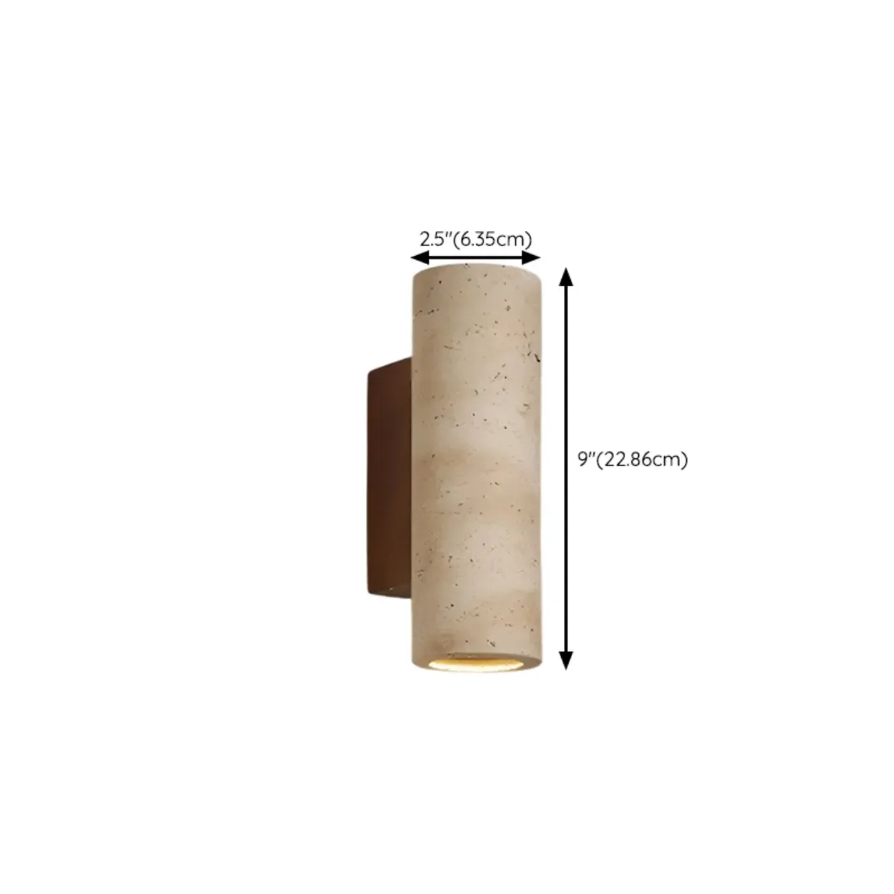 Cylinder Indoor Modern Beige Stone Wall Sconce Light Hardwired Image - 23