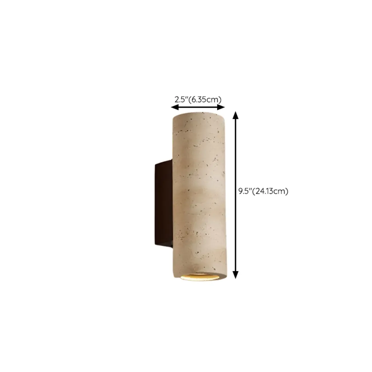 Cylinder Indoor Modern Beige Stone Wall Sconce Light Hardwired Image - 24