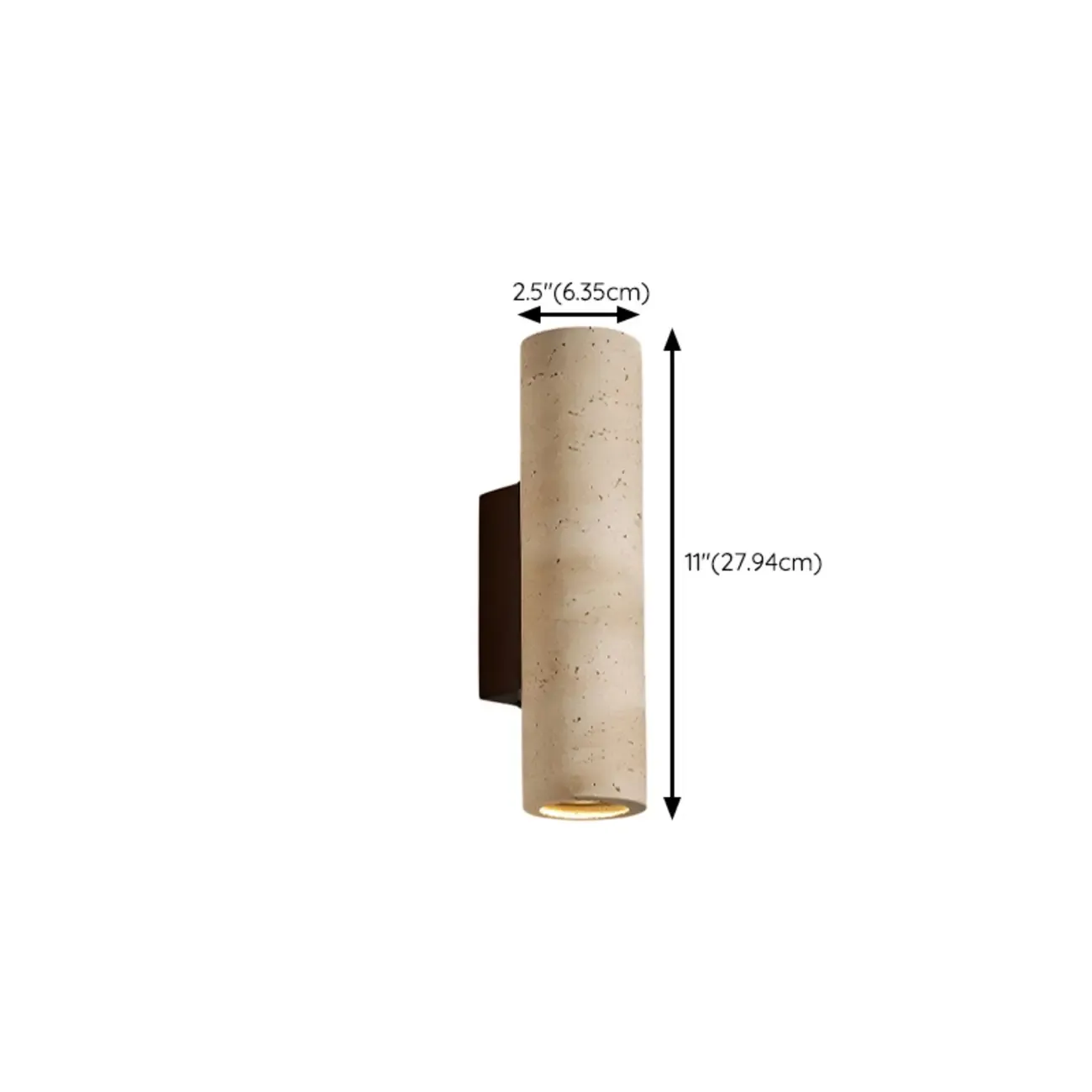 Cylinder Indoor Modern Beige Stone Wall Sconce Light Hardwired Image - 25