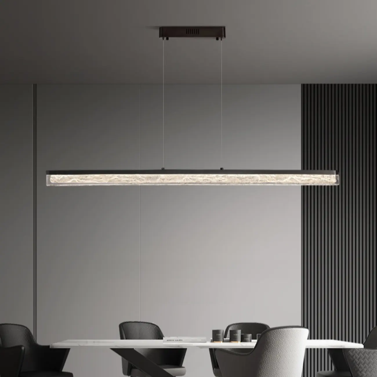 Modern Black Resin Rectangle Pendant for Kitchen Island | homeyfad