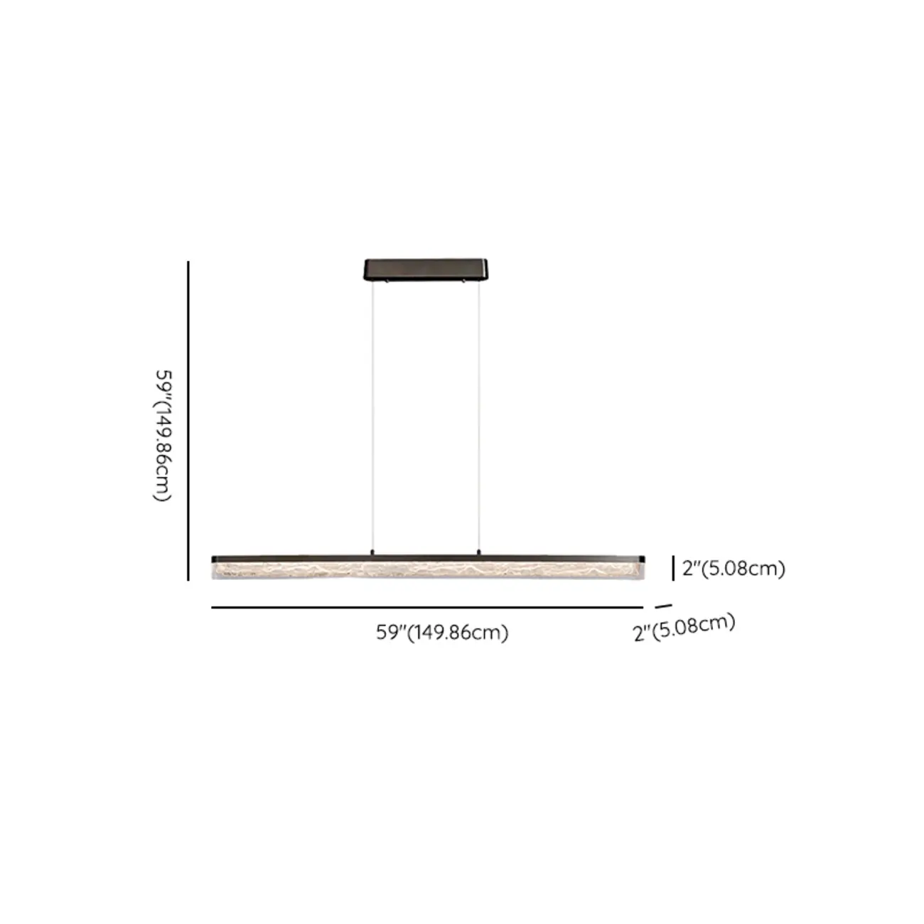 Modern Black Resin Rectangle Pendant for Kitchen Island | homeyfad