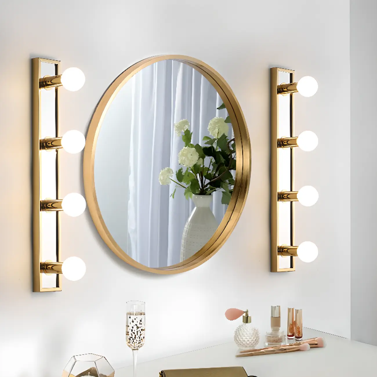 Gold Modern Steel Multi-Bulb Bathroom Light Fixture | homeyfad