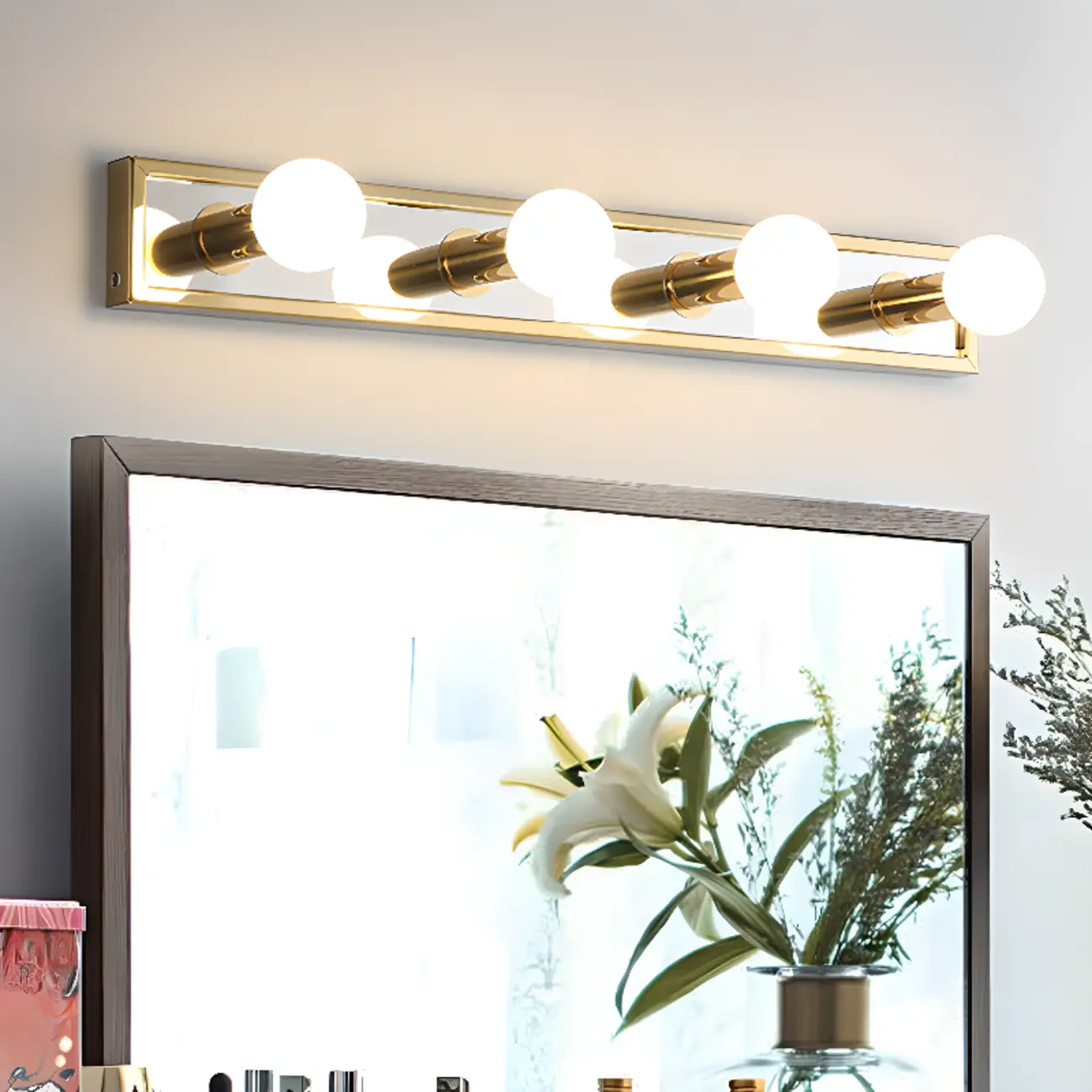Gold Modern Steel Multi-Bulb Bathroom Light Fixture | homeyfad