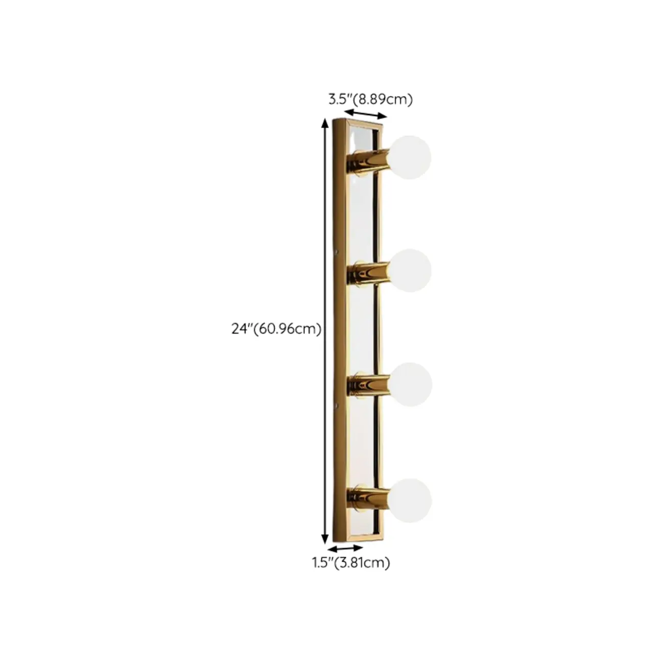 Gold Modern Steel Multi-Bulb Bathroom Light Fixture #size