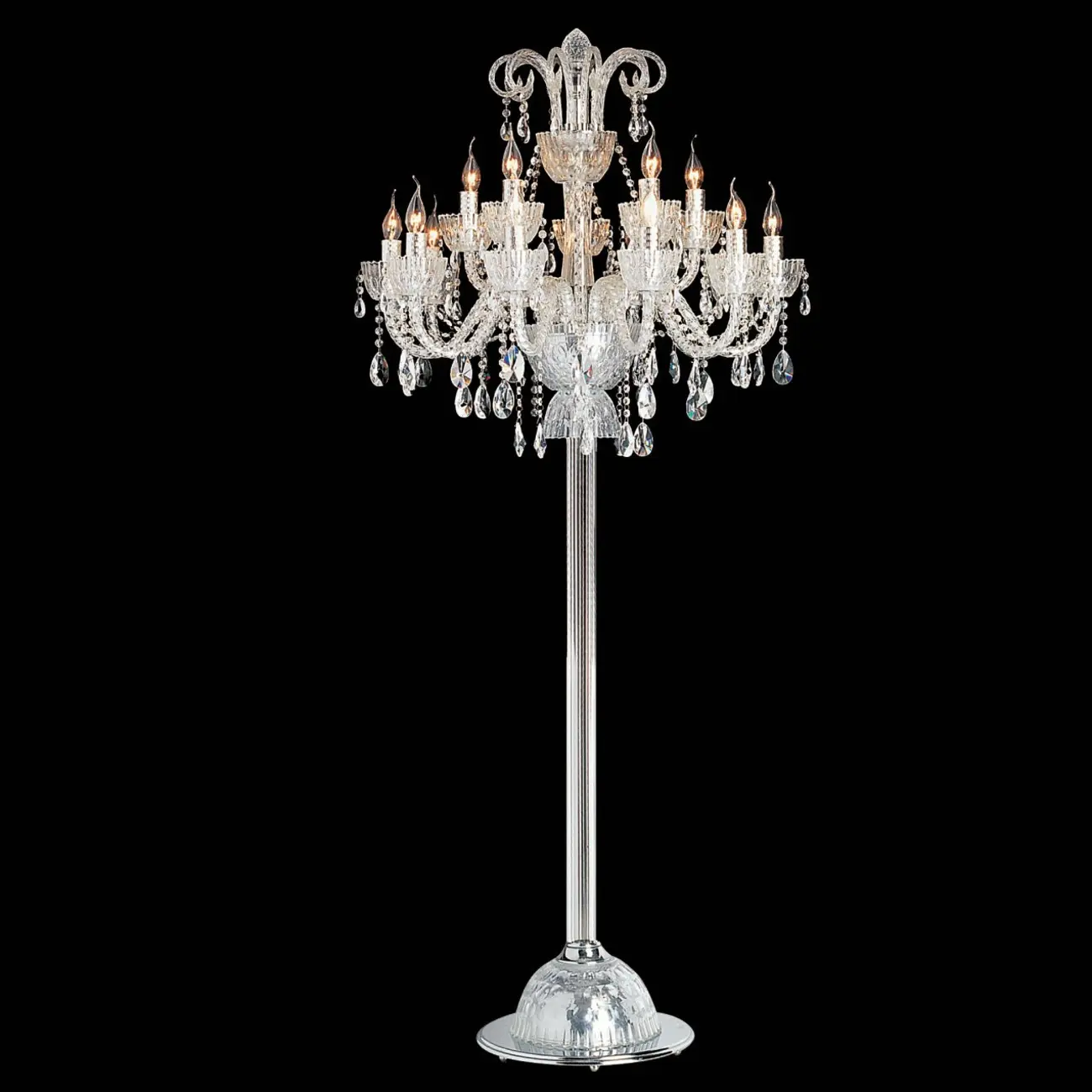 Traditional Luxurious Crystal Candelabra Floor Lamp Image - 2 | homeyfad